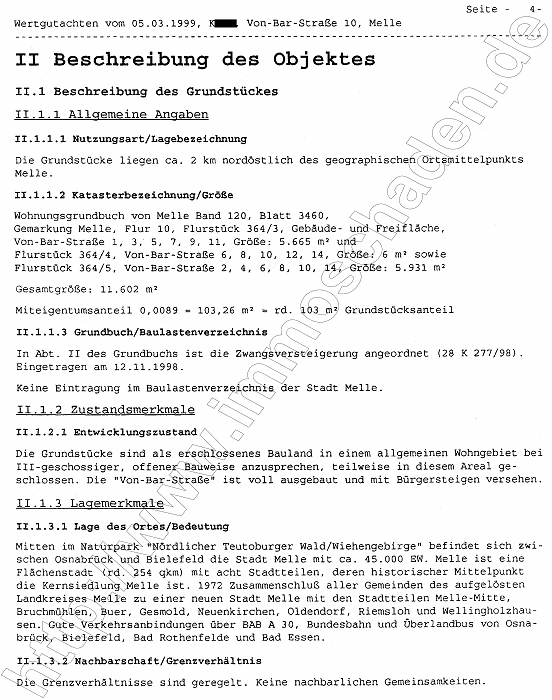 Wertermittlungs-Gutachten Melle Von-Bar-Str. 10 1og Rechts (ATP Nr. 79) vom 5.3.1999 Seite 7
