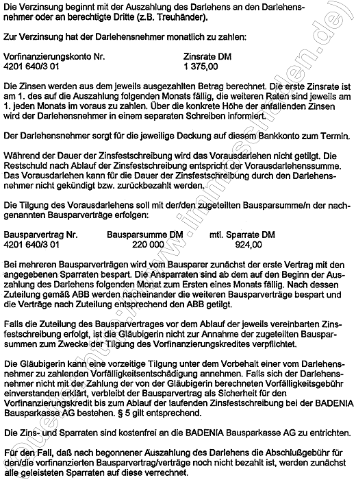 HMG Mietpool Melle, Badenia Darlehensvertrag 1995: Von-Bar-Straße, Seite 2