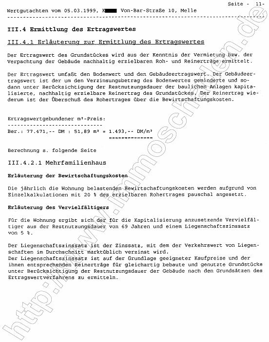 Wertermittlungs-Gutachten Melle Von-Bar-Str. 10 1og Rechts (ATP Nr. 79) vom 5.3.1999 Seite 14
